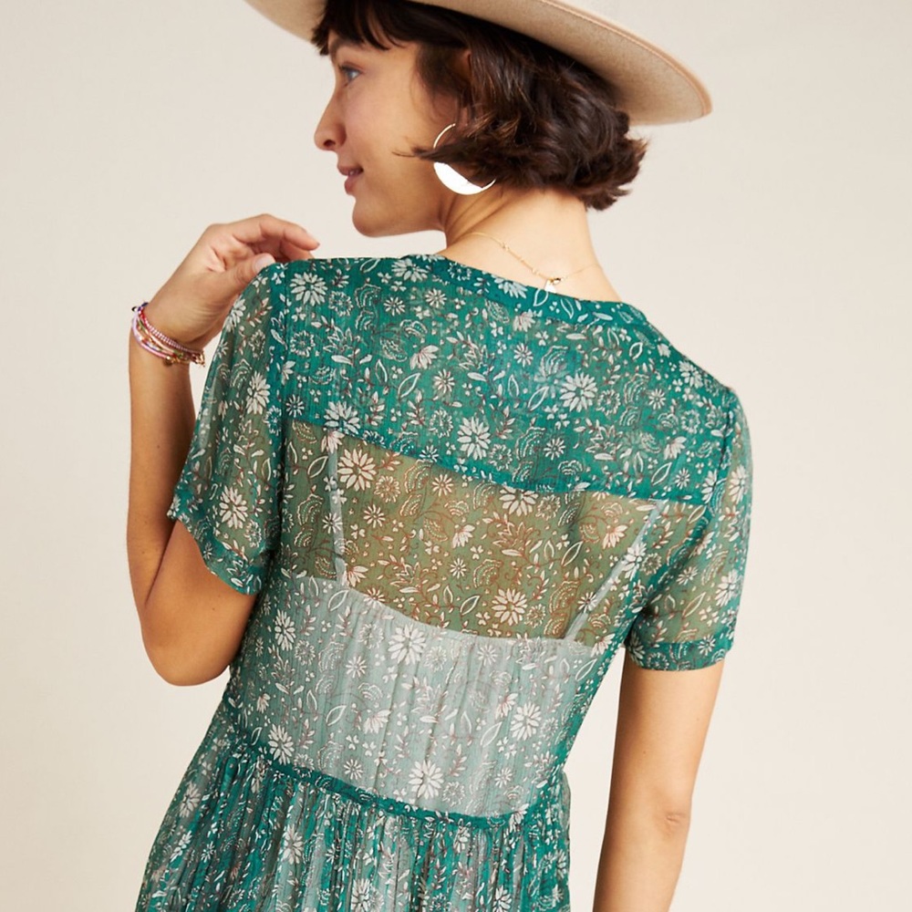 HTF Anthropologie Adrian Sheer Tunic Dress - Picture 7 of 9